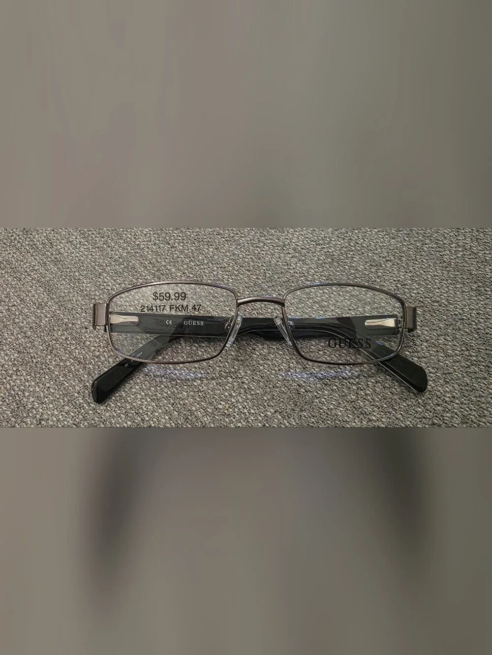 New Guess Grey Metal Frame Prescription Eyeglasses